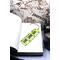 Front of bookmark with lime green background, black handwritten lettering, starfish, turtles and jute rope tassel.