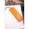Back of bookmark in solid orange with jute rope tassel
