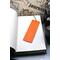 Back of bookmark in solid orange and jute rope tassel