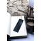 Back of bookmark in solid black with jute rope tassel
