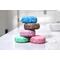 Colorful handmade shampoo bars stacked neatly, eco-friendly and perfect for sustainable hair care. Great for all hair types and gifting.