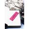 Front of bookmark in hot pink with starfish, turtles and various dot art designs.  Jute rope tassel.