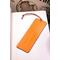 Back of bookmark solid orange and jute rope tassel.