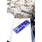 Front of bookmark, royal blue background, handwritten letting in white, starfish, turtles, jute rope tassel.