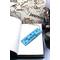 Front of bookmark, light blue background, black handwritten lettering, starfish, turtles, jute rope tassel.