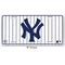 New York Yankees bird feeder with stripes in the background.