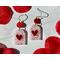 Red Heart Dangle Glitter Earrings