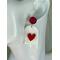 Red Heart Dangle Earrings