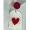 Red Heart Dangle Earrings