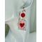 Red Heart Dangle Glitter Earrings