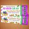 Editable Mardi Gras Ball Invitation Flyer and Ticket Bundle Template