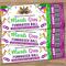 Customizable Mardi Gras Masquerade Ball Invitation Flyer and Ticket Bundle Template