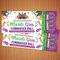 Customizable Mardi Gras Masquerade Ball Invitation Flyer and Ticket Bundle Template