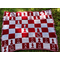 A Chess Game on an Overlay Mosaic Crochet Blanket from using the Pattern and Charts 
Front View - Using the negative Stitch. 