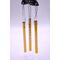 Close up of metal chimes with silver line
