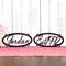 Oval custom metal name sign and established year metal sign, in matte black powder coat.