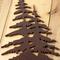 Close up of copper vein powder coat on our 2 digit metal house number sign with pine trees.