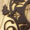 Close up of copper vein powder coat on our metal monogram plaque. 