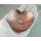 hand hammered hand forged 3-1/4" copper heart trinket dish, 3/4" deep.
