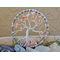 OAK TREE OF LIFE, SUNSTONE CHIPS, ALUMINUM WIRE WRAPPED 3 INCH WALL DECOR, SMALL OFFICE FIXTURE 