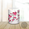 Romantic heart-themed drinkware gift. Valentine’s Day pink heart mug.
