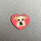 red heart mini magnet hand drawn and painter