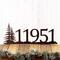 5 digit pine tree metal house number sign, in copper vein powder coat.