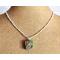 Sterling Silver, Polymer Clay and Opal Book Necklace on bust