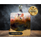 Handmade maple charcuterie board with watercolor hummingbird and 24K gold resin accents, finished with a food-safe resin topcoat.