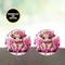 Pink Highland Cow with Flowers – Custom Car Coaster Set by Tammi Oribello Designs. Lapeer Michigan