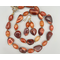 Necklace set | Graduated strand of Mexican Fire Opals with carnelian faceted ovals