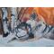 Two Wolves Painting Sharing a Tender Moment