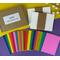 Bright embossed cardstock with cards and envelopes to make your own birthday cards. Complete kit that makes 10 birthday cards.