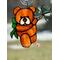 Saint Patrick's Day Bear suncatcher in direct sunlight- Brown