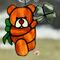 Saint Patrick's Day Bear suncatcher in direct sunlight- Brown