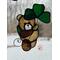 Saint Pat's Bear suncatcher in Brown