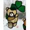 Saint Pat's Bear suncatcher in Cream
