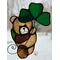 Saint Pat's Bear suncatcher in Brown
