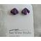 Small purple earrings with 3 descending petals