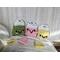 "Colorful crochet bookmark shaped like a teabag, ideal for book lovers"
