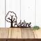 Child name metal nursery decor with oak tree silhouette, in copper vein powder coat.