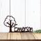 Metal boy or girl name sign with oak tree silhouette, in copper vein powder coat.