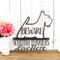 Scottish Terriers Live Here metal wall art, with Beware, in silver vein powder coat.