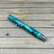 Green and turquoise resin fountain pen with chrome hardware