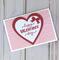 A valentine card kit to DIY 6 cards with pink embossed cardstock, cardstock "Happy Valentine's Day" embellishments and cards/envelopes.