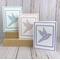 Sympathy card making kit with pastel cardstock, embossed cardstock, die cut hummingbird card fronts and cards and envelopes to make 6 cards,