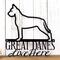 Great Danes Live Here metal sign, in matte black powder coat.
