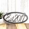 Oval established year metal plaque, in silver vein powder coat.