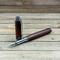 Dark walnut wood and chrome fountain pen