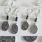 Silver Leo Zodiac Coin Earrings with Onyx Gemstones
